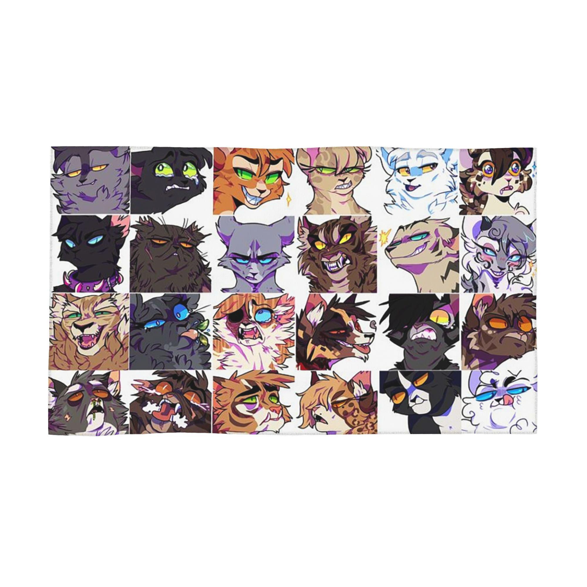 

Warrior Cute Cats Lovers Soft Face Towel Quick Dry Pool Bath Cotton Towels Absorbent W40*H60(CM)