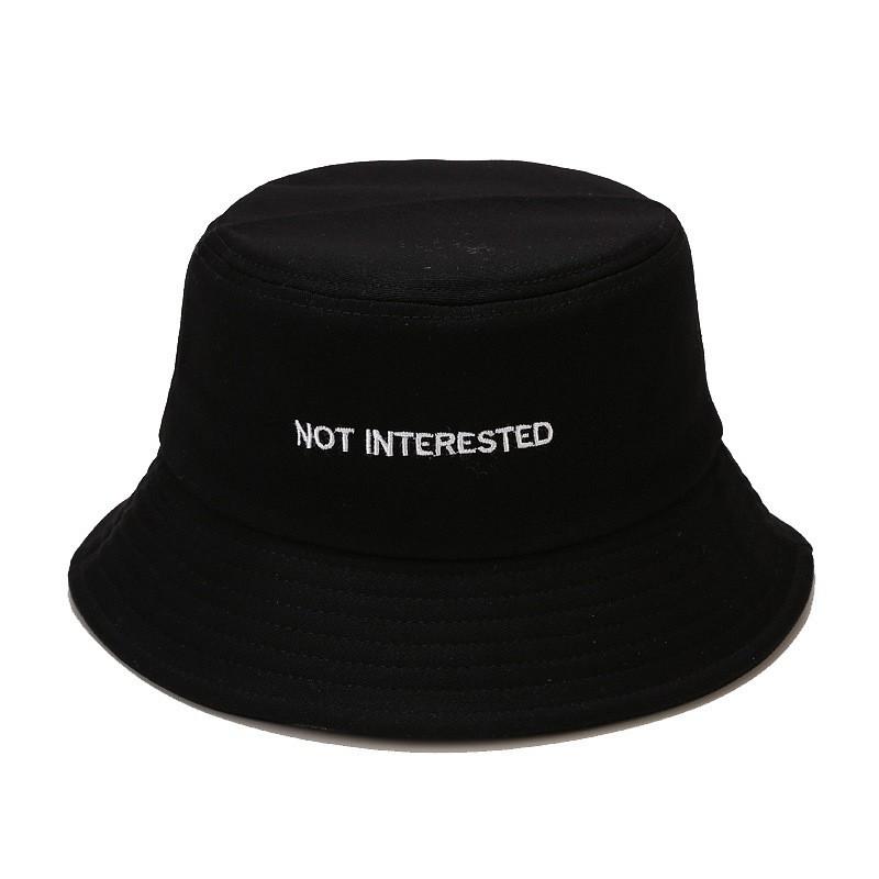 Fisherman Hat Men Women Summer Sun Protection Wide Brim With Embroidered Letters For Outdoor Activities