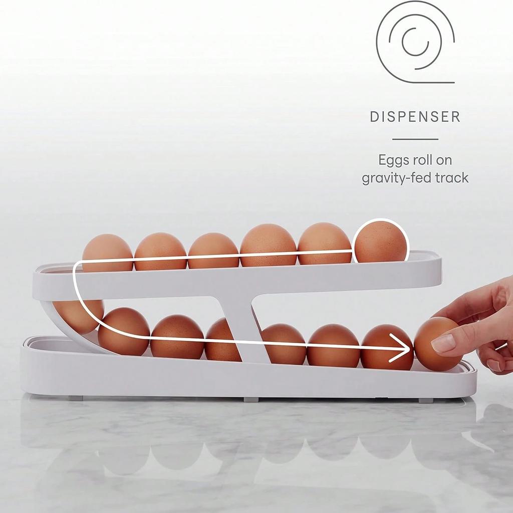 1/2/3Pcs Automatic Rolling Egg Holder Double-layer Fridge Egg Dispenser Refrigerator Kitchen Food Space-Saving Storage Organizer
