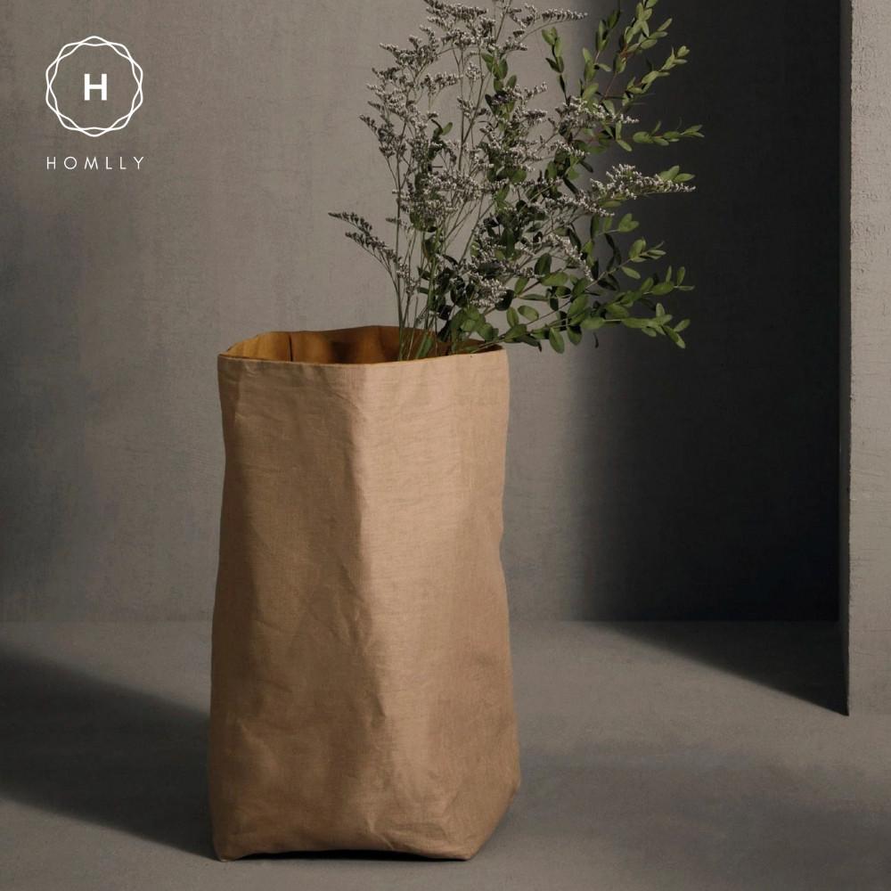 Homlly Sunii Multi Purpose Washable Reusable Kraft Paper Bag for Storage Basket, Flowerpot, Organizer