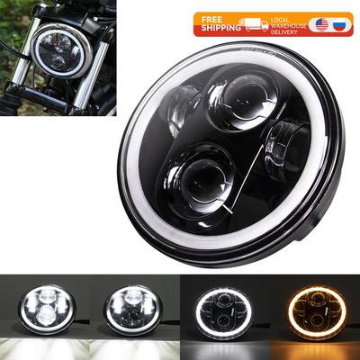 5,75-Zoll LED-Scheinwerfer Motorrad Hi/Lo Strahl LED-Scheinwerfer für Harley Davidson Sportster Dyna XL 883C 1200C FXD Scheinwerfer FX