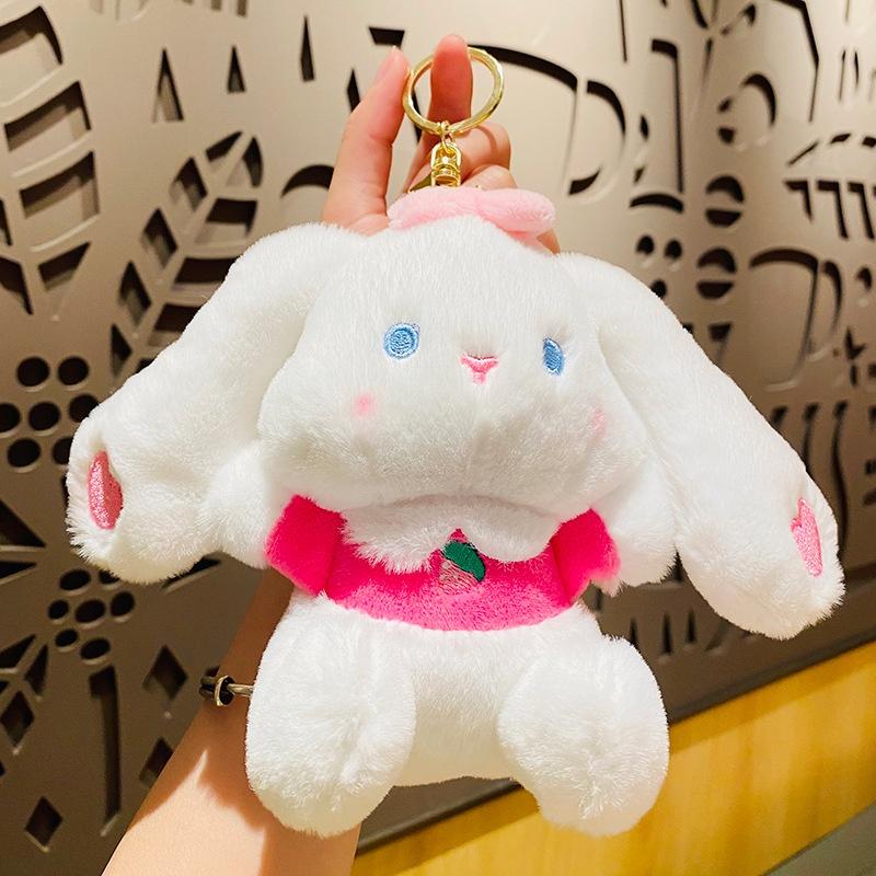

Doll Plush Sweet Bunny And Bear Cartoon Car Keychain Student Pendant Backpack Pink Rabbit