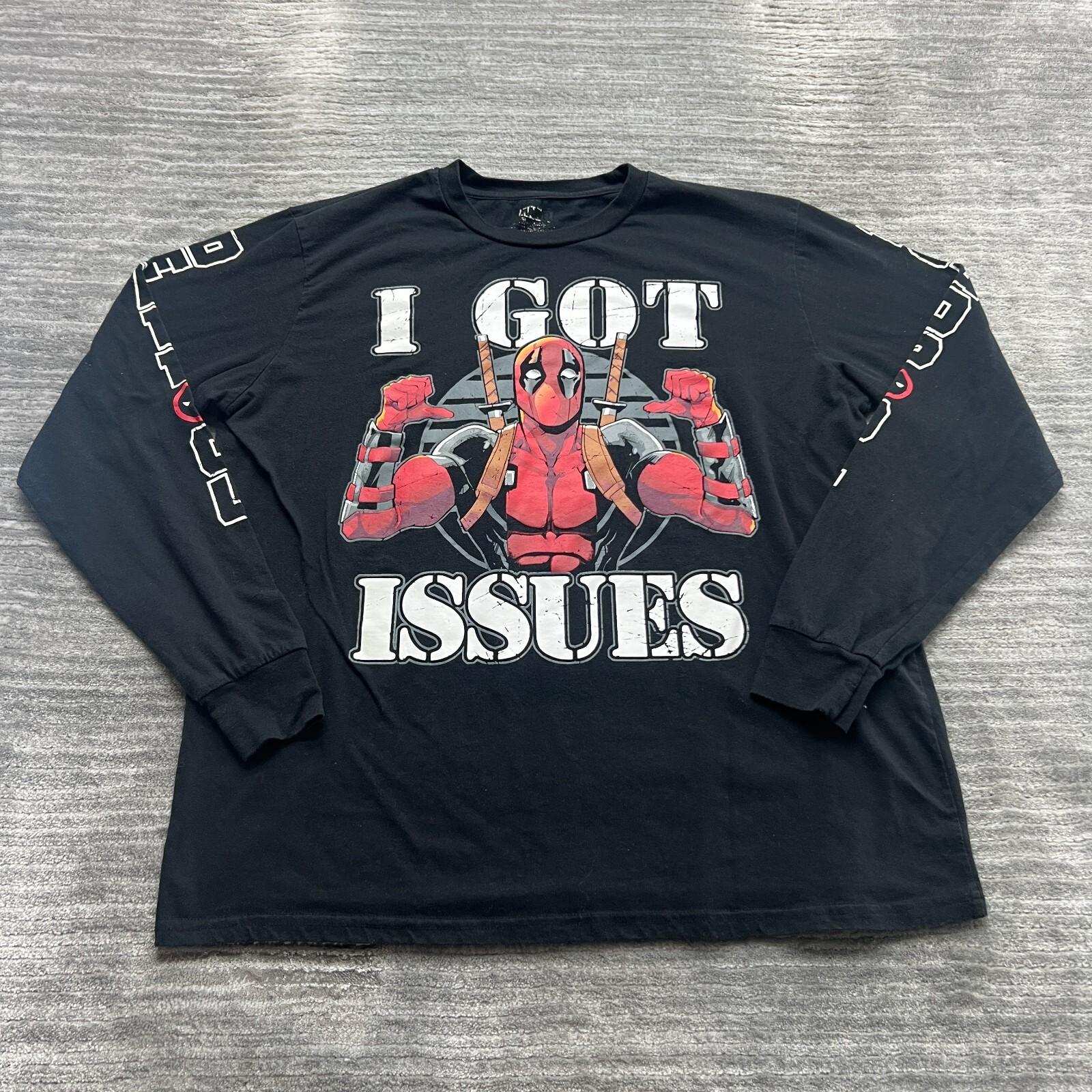 Marvel Deadpool Shirt Size L Mens I Got Issues Comics Tee T-Shirt Black S
