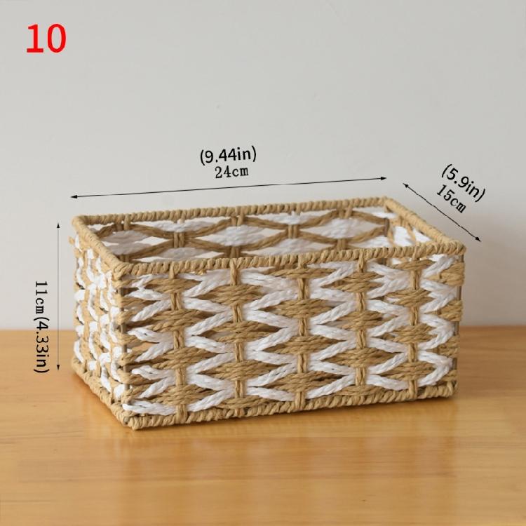 Woven Storage Bin Large Capacity Organiser Basket For Toy Cosmetics Jewelry Book Small Items Living Room Bedroom Dresser