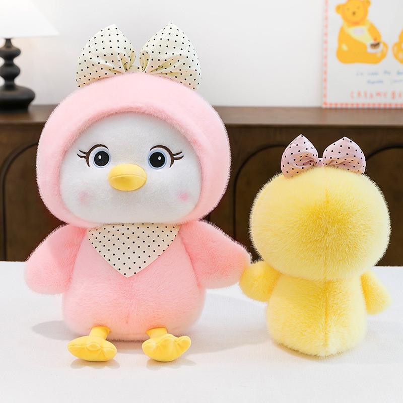 Scarf Plush Chick Toy Bow Headpiece Mink Fur Costume Animal Stuffed Doll Gift