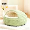 Warm Plush Bed for Kittens Large Cats Covered Cat Bed, Semi Enclosed Cave Hooded Self Warming with Non-Slip Bottom Indoor Small Medium Hideout