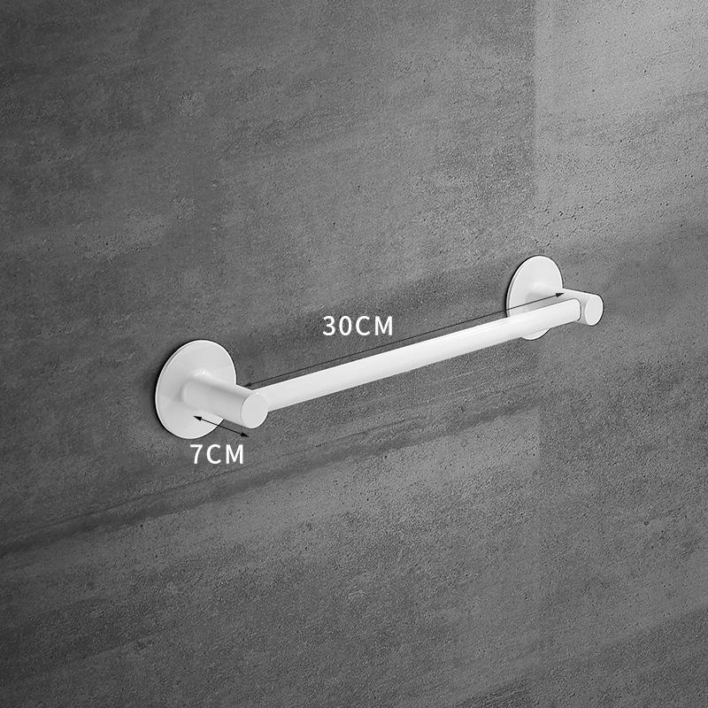 White Aluminum Bathroom Towel Rack Wall-mounted Single/Double Towel Rod Toilet Towel Storage Rack Bathroom Accessories