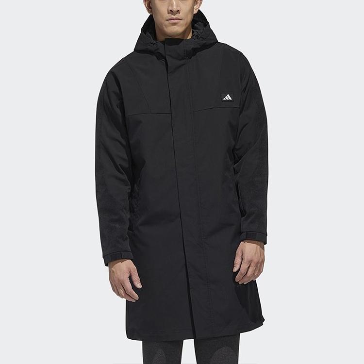 Adidas Ultraboost Jacket Long Windproof Warm-Up Hooded Coat Men Outerwear Black GM4450