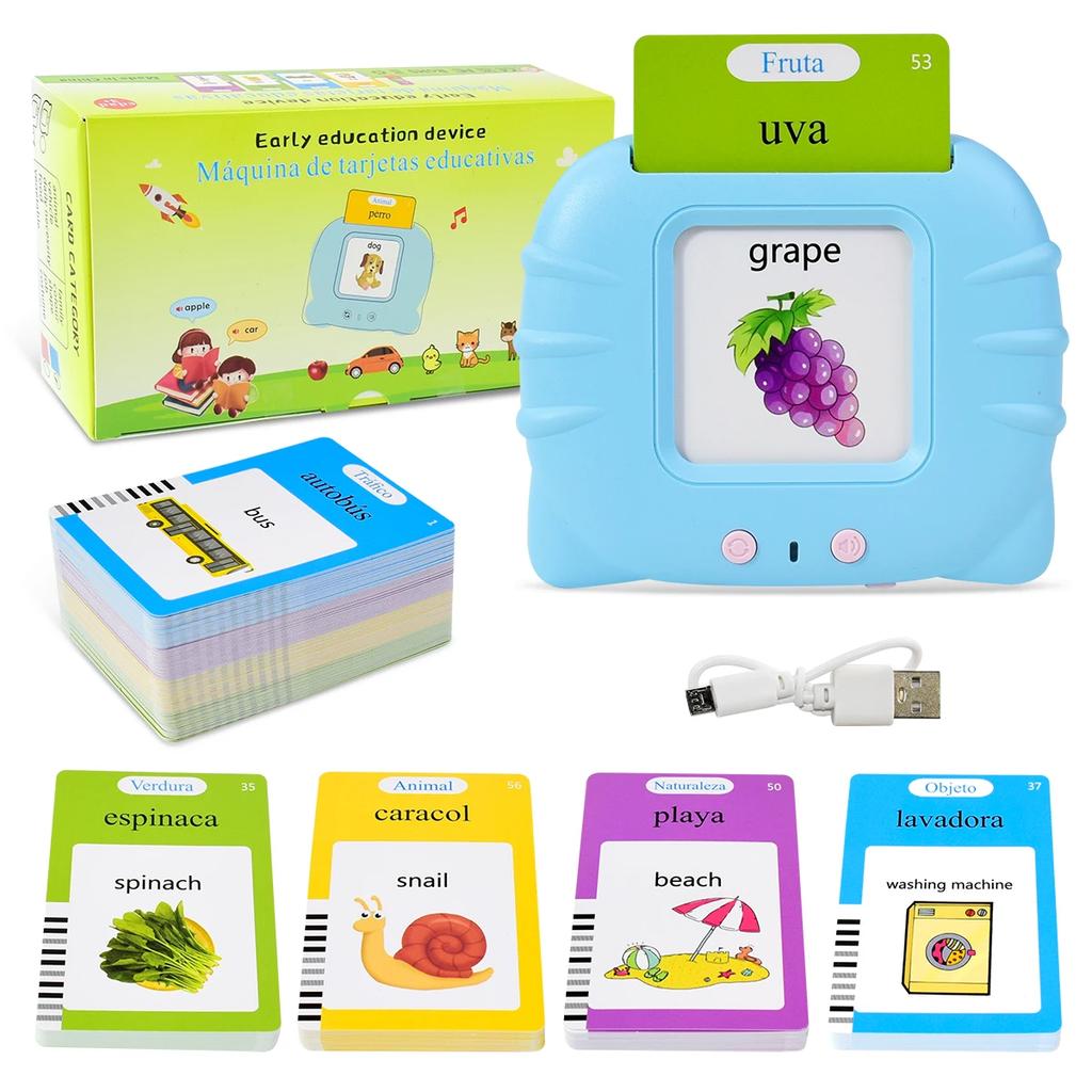 Elektronische Spanische Kognitive Karten Kinder Sprechende Lernkarten Hörbücher Lernkarten Früherziehung Wörter lernen Lernspielzeug Spiel