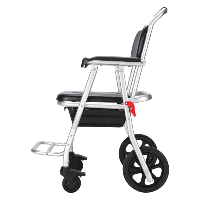 Elderly People with Wheeled Toilet Seat Mobile Folding Shower Disabled Paralyzed Elderly Portable Shower Chair