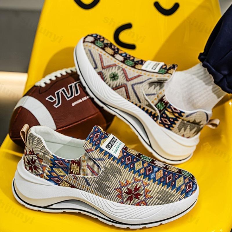 Fashion Men's Shoes 2025 New Spring Floral Cloth Designed Versatile Sports Casual Shoes Fashion Trend Comfortable Lightweight Sneakers