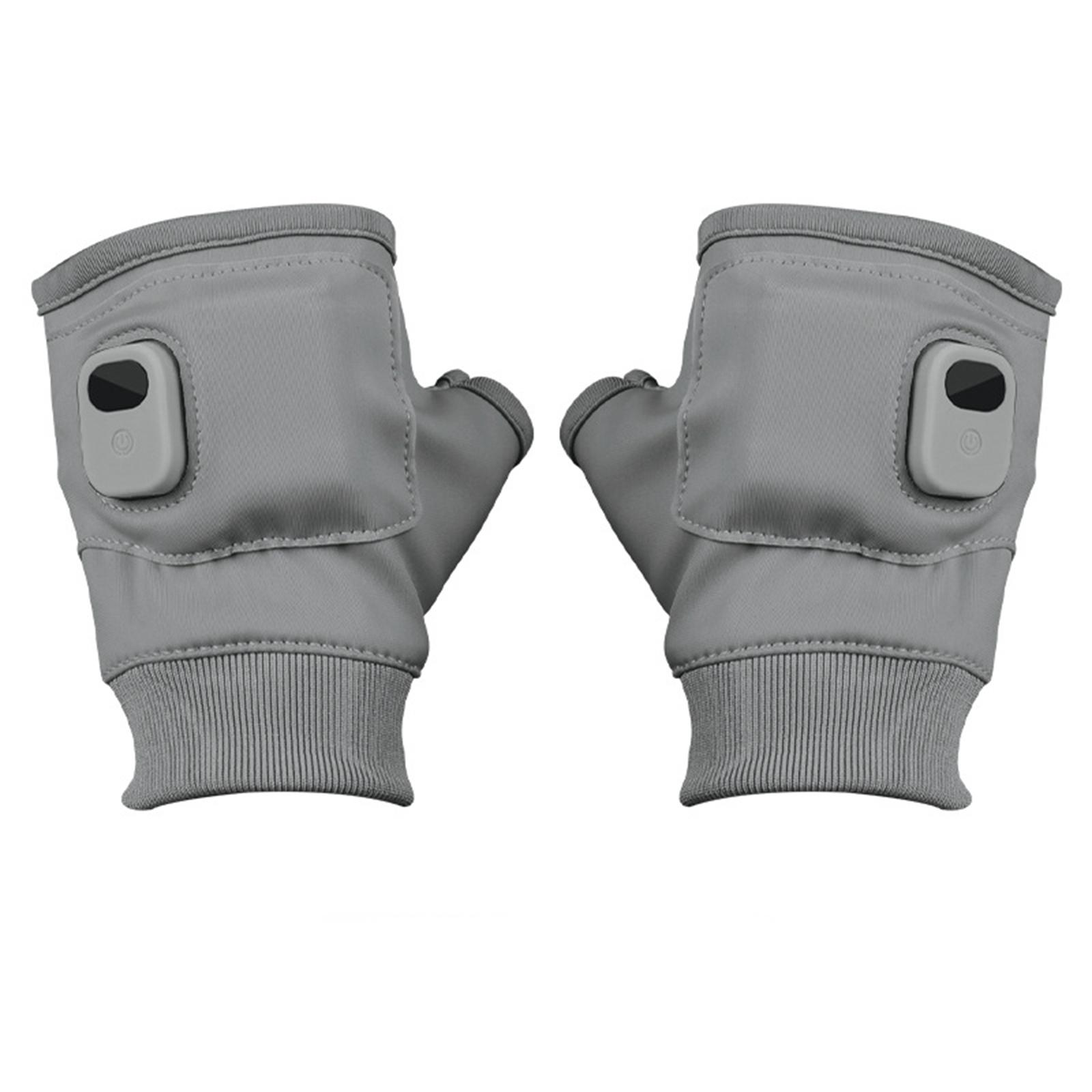 

Унисекс USB Электрический Зимний Обогрев 3 Уровня Температуры Термический Обогрев Грелки для Рук Перчатки Половина Пальца Сенсорный Экран для Улицы серый