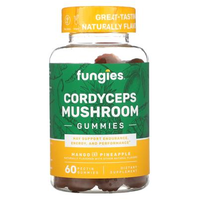 Cordyceps Mushroom Gummies, Mango & Pineapple, Pectin Gummies 60 Pieces