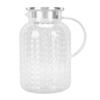 Clear Water Pitcher with Lid and Handle 1.8L Acrylic Heat Proof Leaf Pattern Iced Tea Pitcher for Coffee Beverage