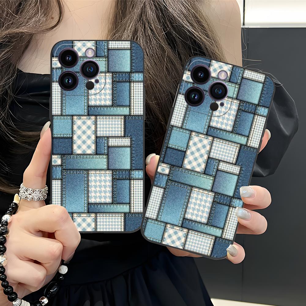 Jeans Texture Mobile Phone Case for iPhone 17 16 15 14 13 12 11 X XR XS 8 7 Air Pro Max Plus Mini Colorful Cover Cover Pretty