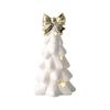 Ceramic Christmas Tree Night Light with Gold-Edged Hollow Stars & Snowflakes - Home Festival Decoration