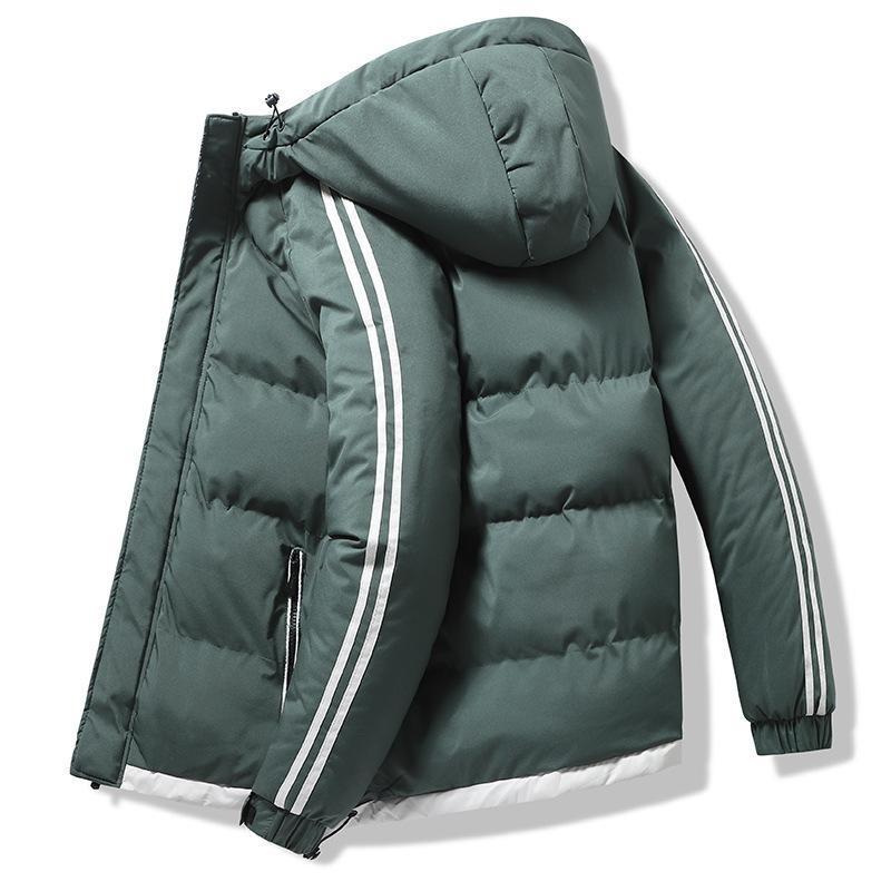 Autumn And Winter Trendy Solid Color Men's Cotton Coat Thickened Large Size Loose Casual Cotton Coat Daily Hooded Jacket For Men