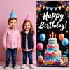 Geburtstags-Hintergrund Ballon-Dekoration Geburtstag Foto-Hintergrund Festliches Geburtstagsbanner Mehrschichtiges Kuchen-Design-Banner Für Hausparty