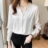Brand 2025 New Design White Jacquard Silk Satin Long Sleeve Shirt