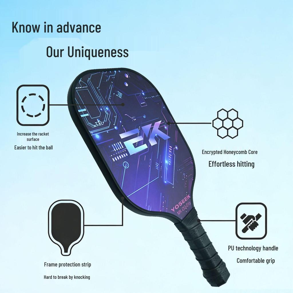 Carbon & Glass Fiber Pickleball Paddle Set - Anti-slip, Wear-resistant, Convenient Sports Paddle with Stringing Service