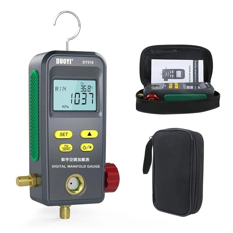 

Refrigeration Digital Manifold HVAC System Pressure Gauge, High Precision Vacuum Pressure Leak Tester Refrigeration Gauge
