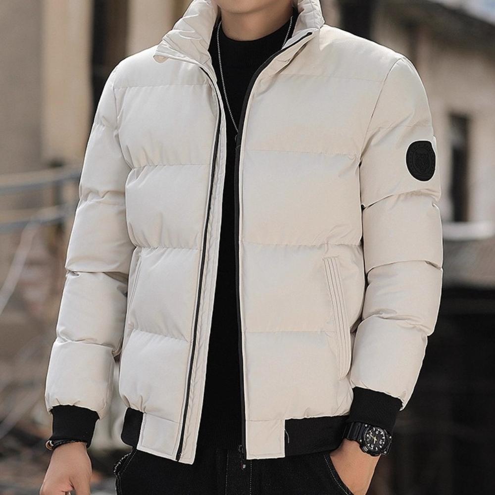 Men's Classic Winter Jacket with Stand Collar, Warm, Casual and Stylish