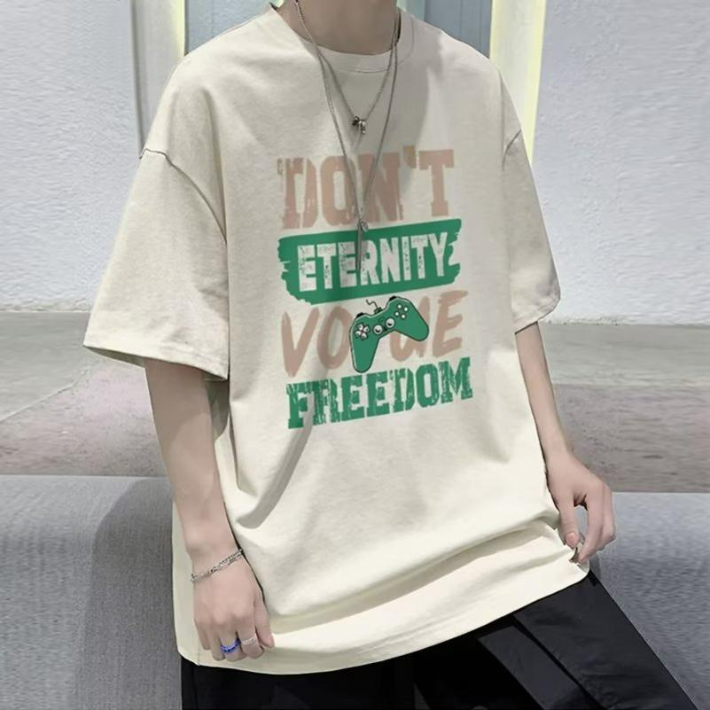 Summer Short-sleeved Loose T-shirt Men's Tide Brand Casual Half-sleeved Trend T-shirt Bottoming Shirt Five-point Sleeve Top