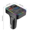 Car FM Transmitter MP3 Wireless Transmitter Double USB with Type-C Port Receiver Plug-and-play for Truck Radio Conversion RV