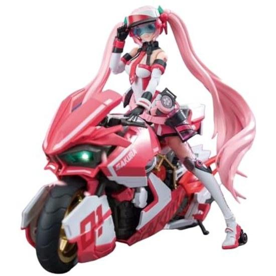 Bike Girl Sakura Pink Sonic Boom Mega Daughter Painted Mecha Armor Movable Assembly Plastic Model Figure Action Doll Gift Height 16cm Kit Figurine