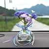 2Pcs Realistic Mini Glass Flowers Creative Car Ornaments Simulated Flowers Decoration  Wedding Decor