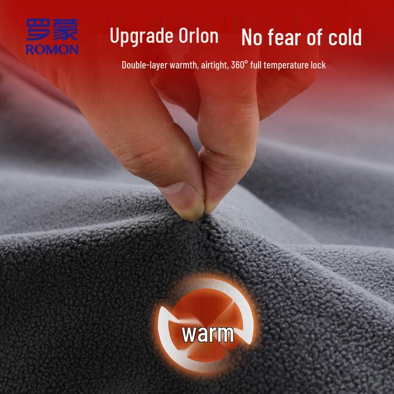 ROMON Men's Winter Fleece-Lined Straight-Leg Casual Trousers