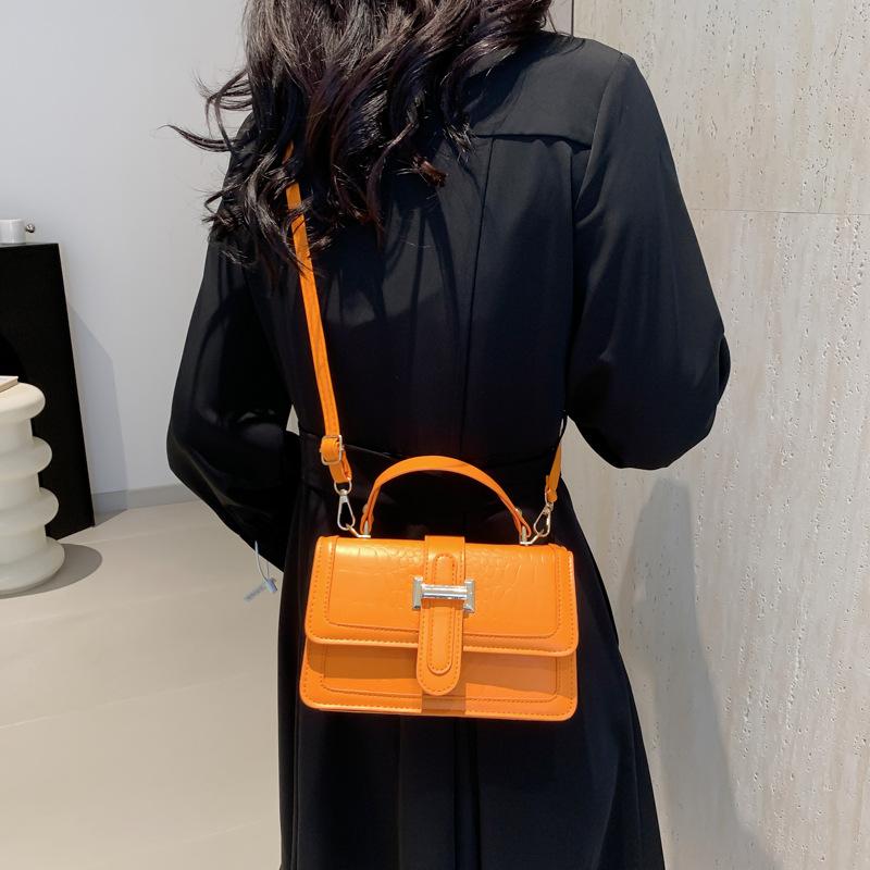 Summer retro fashion handbag women's 2024 new stone pattern small square bag versatile simple shoulder messenger bag