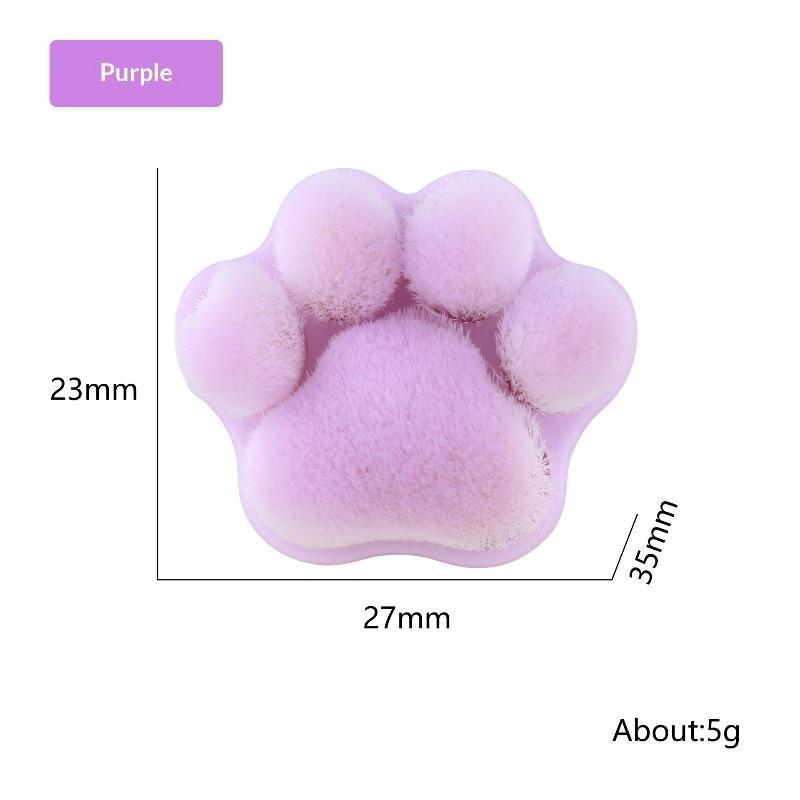 Nail Cleaning Brush 3D Cute Cat Claw Kawaii Design Pink Purple Non-slip Ring Handle Soft Bristle for Kids Hand Nail Cleaning 1PC фиолетовый
