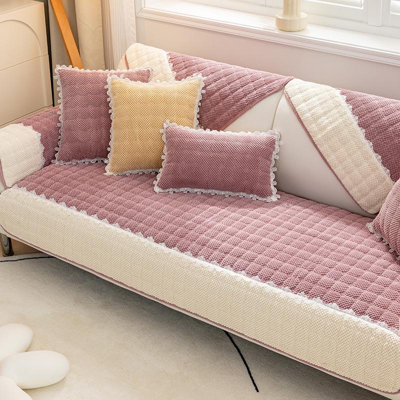 Sofa Cushion Velvet Four Seasons Universal Plush Cushion Non-Slip Sofa Cover Backrest Cover Cloth Winter