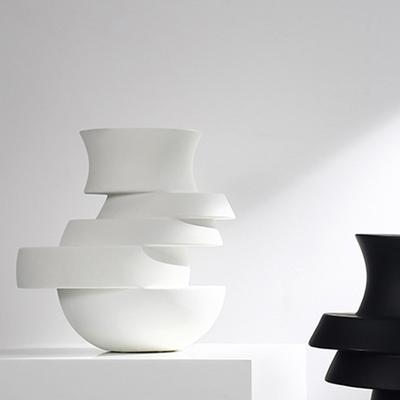 Abstrakte Geometrische Schwarz Weiß Kaskadierende Vase Harzvasen Kunstwerk Dekorationen Blumenarrangements Zubehör Heimdeko