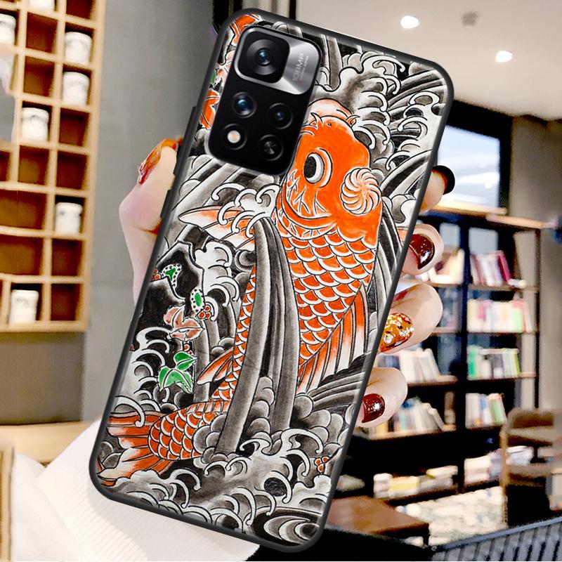 Japanese Koi Case For Xiaomi Redmi Note 12 11 10 9 8 Pro Note 12S 11S 10S 9S Cover For Redmi 9 10 12 C
