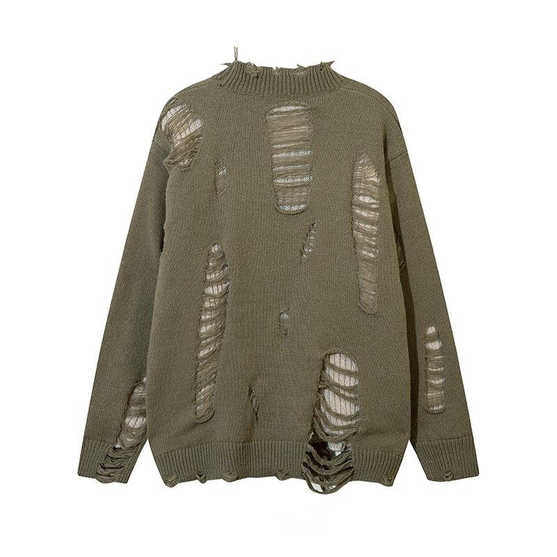 סוודר קרדיגן סרוג לגברים בסגנון היפ-הופ אוברסייז לסתיו ולחורף