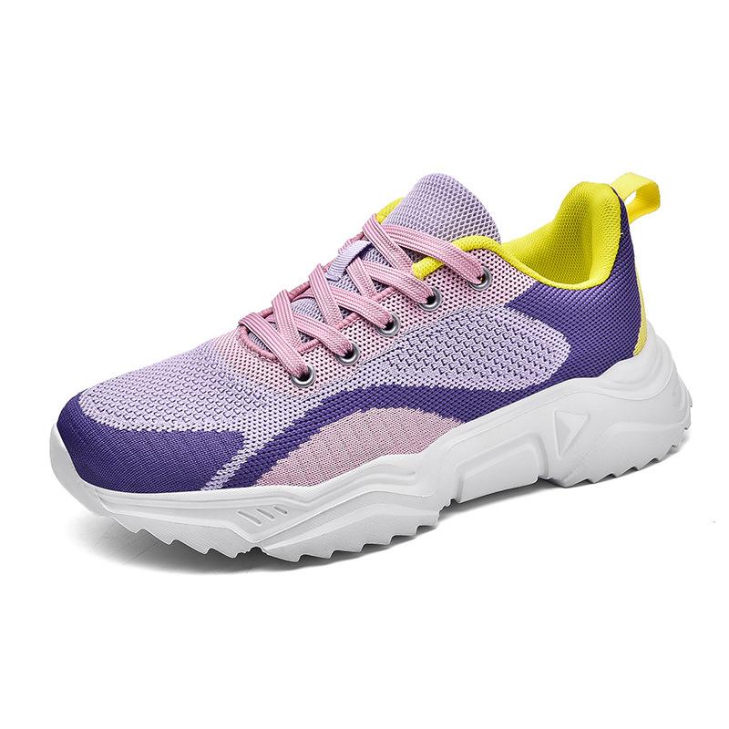 2025 spring and autumn middle school students lightweight breathable fly-woven casual shoes women's shoes running shoes women's travel shoes sports 