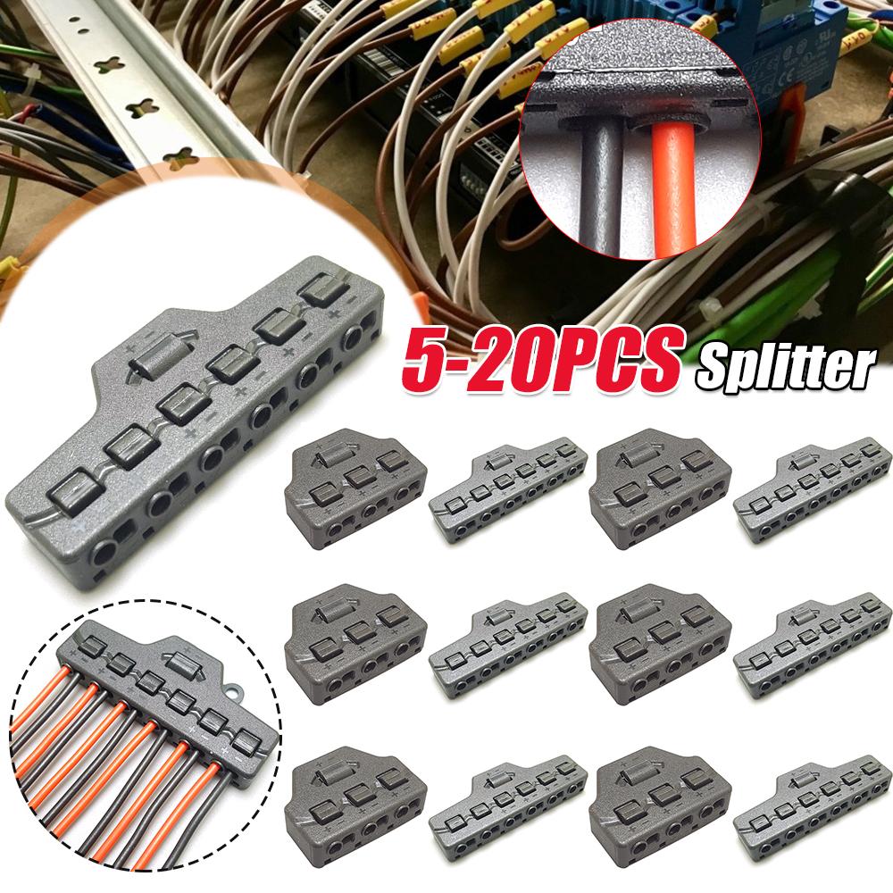 5-20Pcs Port Sharing Box 3/6 Ports Distribution Railway Train Layout Parallel Connector Line Connection Terminal Splitter Parts