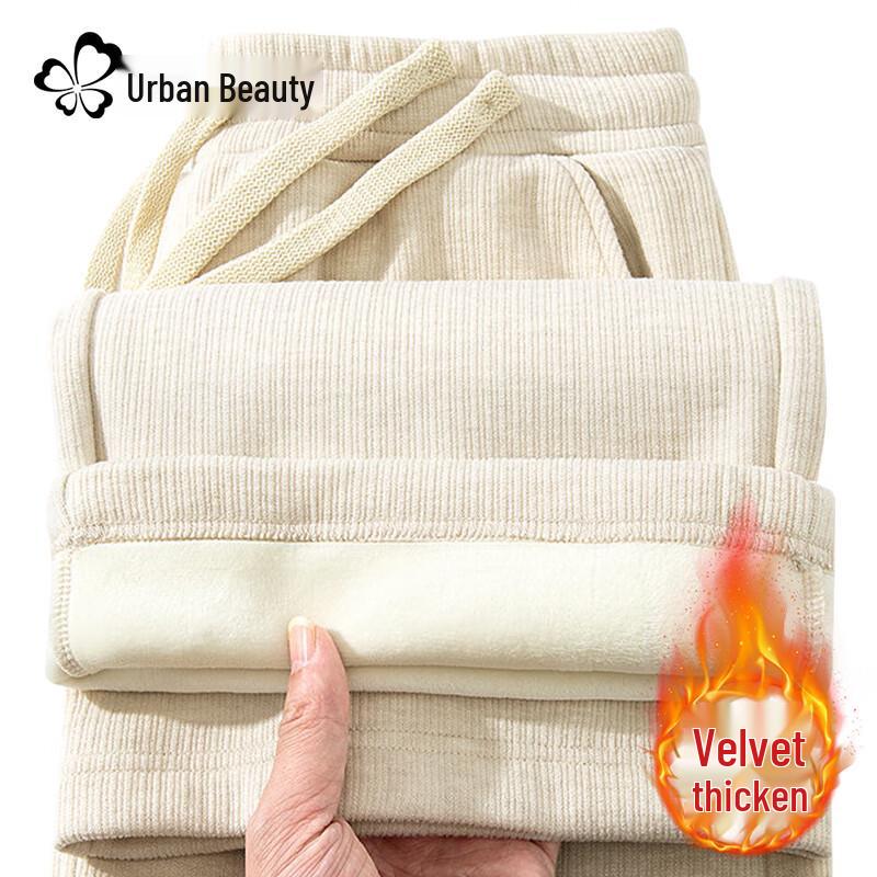 

Женские брюки с высокой посадкой, флисовой подкладкой, прямые, широкие от бедра L