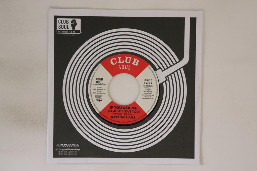 7inch Record JERRY WILLIAMS JR.  If You Ask Me Because I Love You  CHARLYS234 CHARLY 2017 UK SoulFunk Used