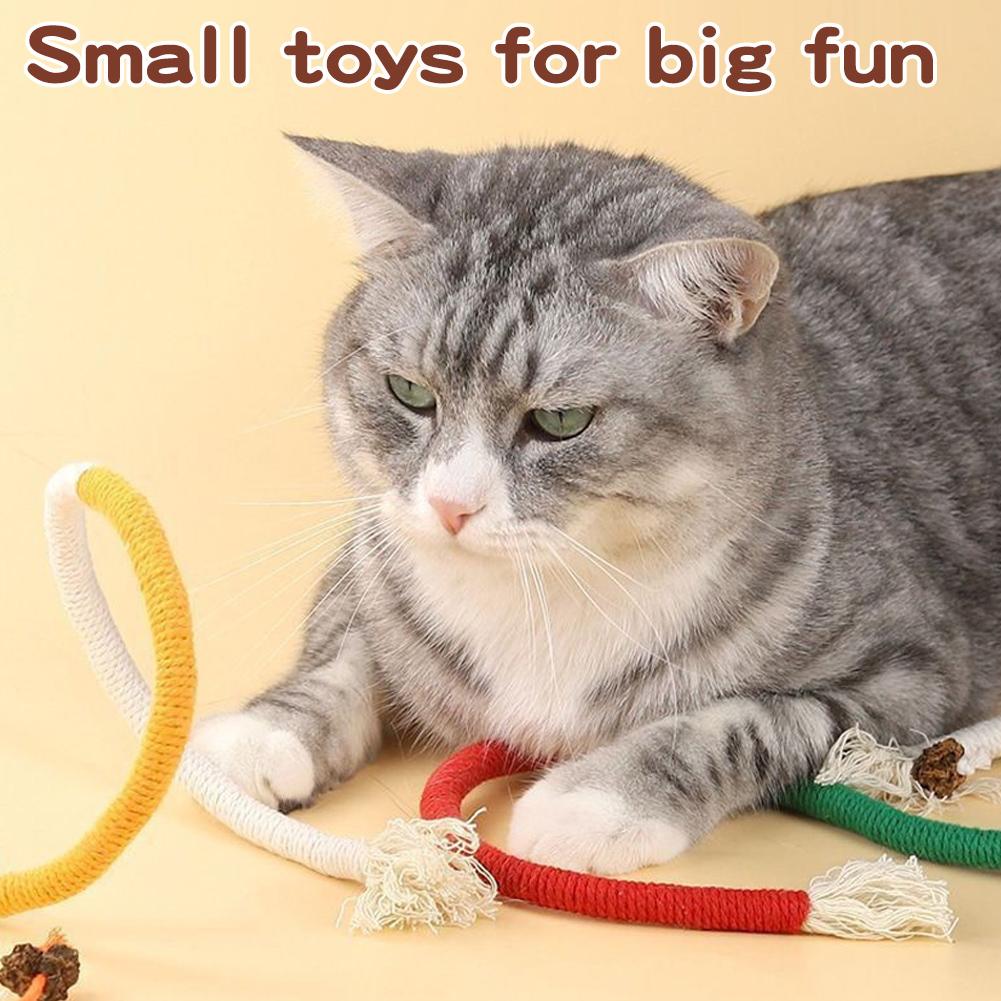 Cat Toys Interactive Molar Cotton Rope Toys Silvervine Cat Teaser Toy Clean Mouth Kitten Play Toy Pet Supplies Accessories