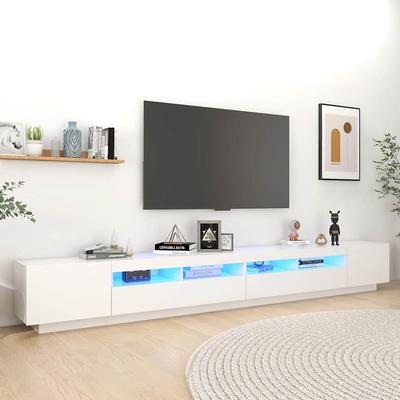 Vidaxl Szafka Pod Tv Z Oświetleniem Led, Biała, 300X35X40 Cm