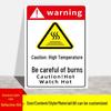 High Temperature Warning Sign: Caution - Hot Surface, Do Not Touch, Avoid Burns.