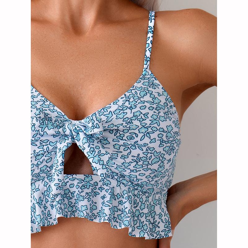 New Women's Bikini Set 2 Piece Swimsuit Women Sexy Ruffle Suspender Backless Beach Vacation Bathing Suit Swimwear