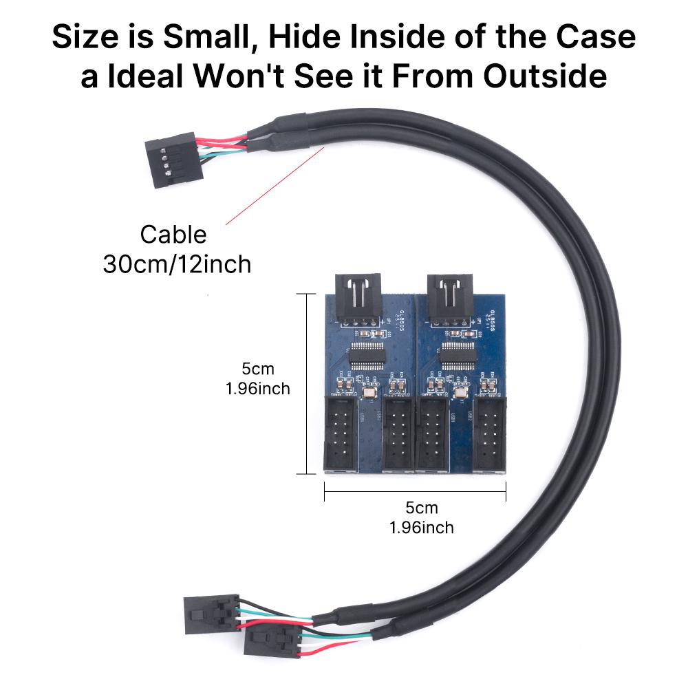 9Pin USB Splitter 1 To 4 - Motherboard USB Expander Adapter (9-Pin Interface)