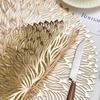 Simple Mesh Flower Placemat European Style  Gold PVC Hollow Coffee Dining Table Decorative Mat Steak Tray Mat Coaster
