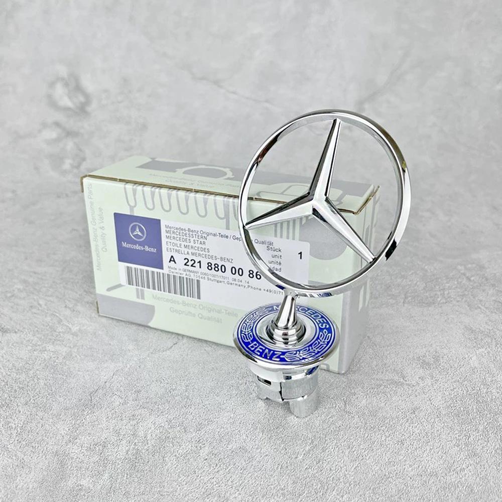 1pcs 44mm Metal Chrome Black Car Front Hood Emblem Bonnet Logo For Mercedes Benz C E S Class W204 W212 W220 W210 W221 Accessorie WZ2