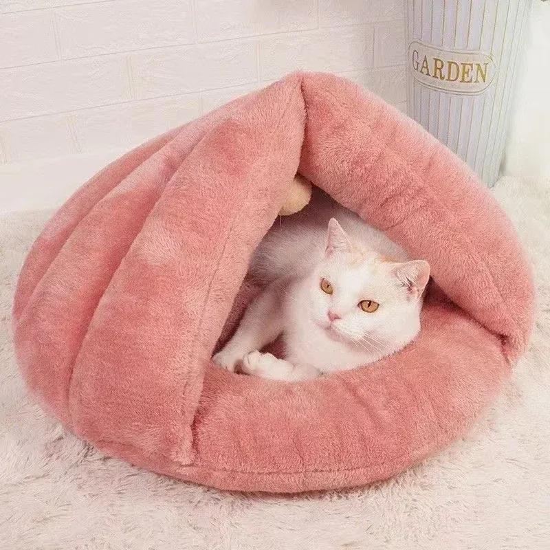 Triangle Soft Warm Pet Cat Dog bed Cave House Sleeping Bag Cushion Pad Tent Kitten Cozy Indoor Cushion Kennel Pet Accessories