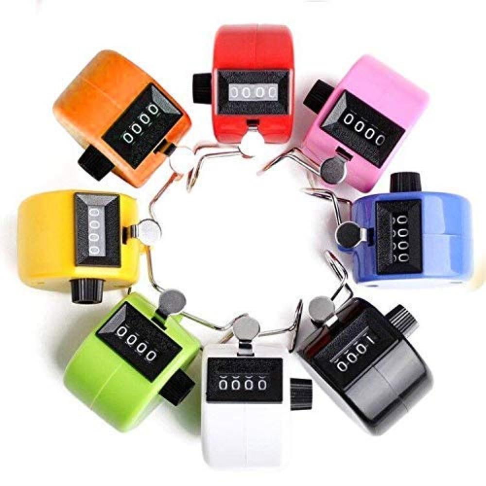 1pc 4Digit Number Counters Plastic Shell Hand Finger Display manual counting deviceTally Clicker Timer Soccer Golf Counter